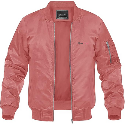 Men's Newchic  Logo Lightweight Bomber Jacket Windbreaker Softshell Varsity Jacket Coat