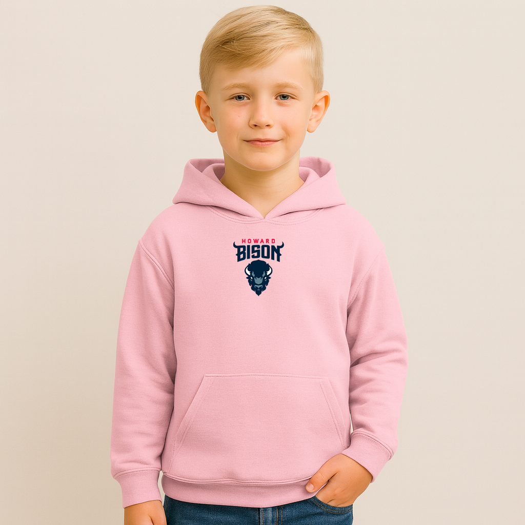 Youth Howard Bison Logo Pullover Hoodie