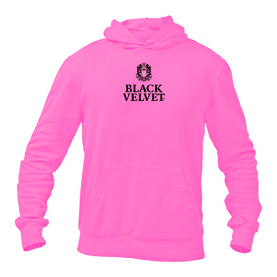 Men's Black Velvet Logo Pullover Hoodie
