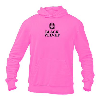 Men's Black Velvet Logo Pullover Hoodie