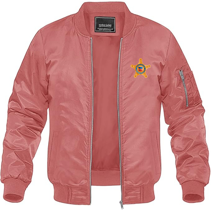 Men's Secret Service Star Logo Lightweight Bomber Jacket Windbreaker Softshell Varsity Jacket Coat