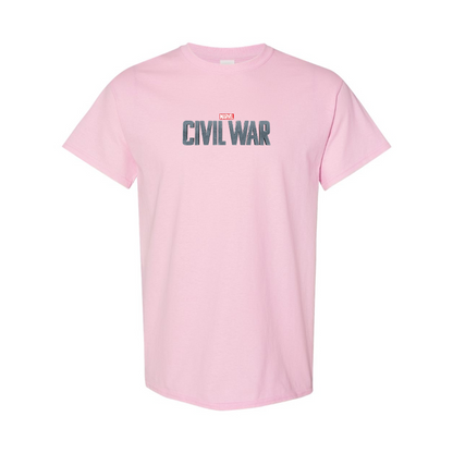 Men's Marvel Civil War  Logo Cotton T-Shirt