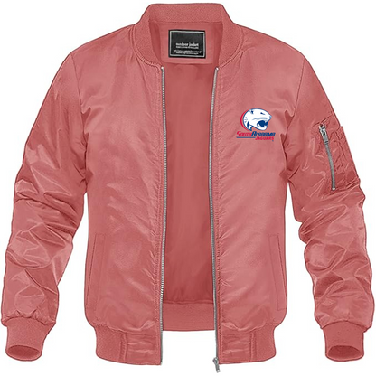 Men's South Alabama Jaguars Logo Lightweight Bomber Jacket Windbreaker Softshell Varsity Jacket Coat