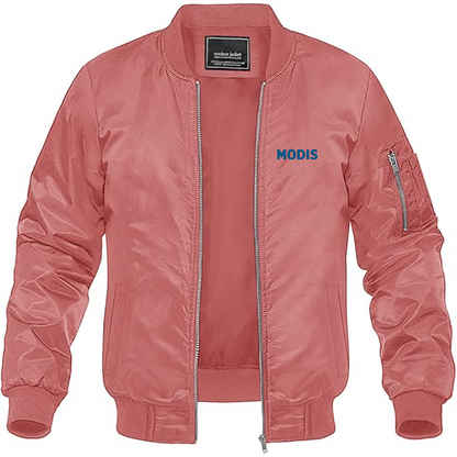 Men's Modis Logo Lightweight Bomber Jacket Windbreaker Softshell Varsity Jacket Coat