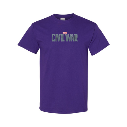 Men's Marvel Civil War  Logo Cotton T-Shirt