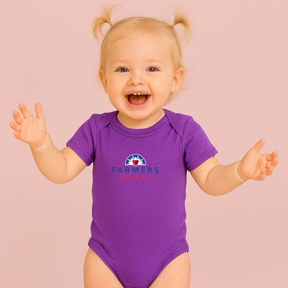 Farmer_s Insurance Logo Baby Romper Onesie