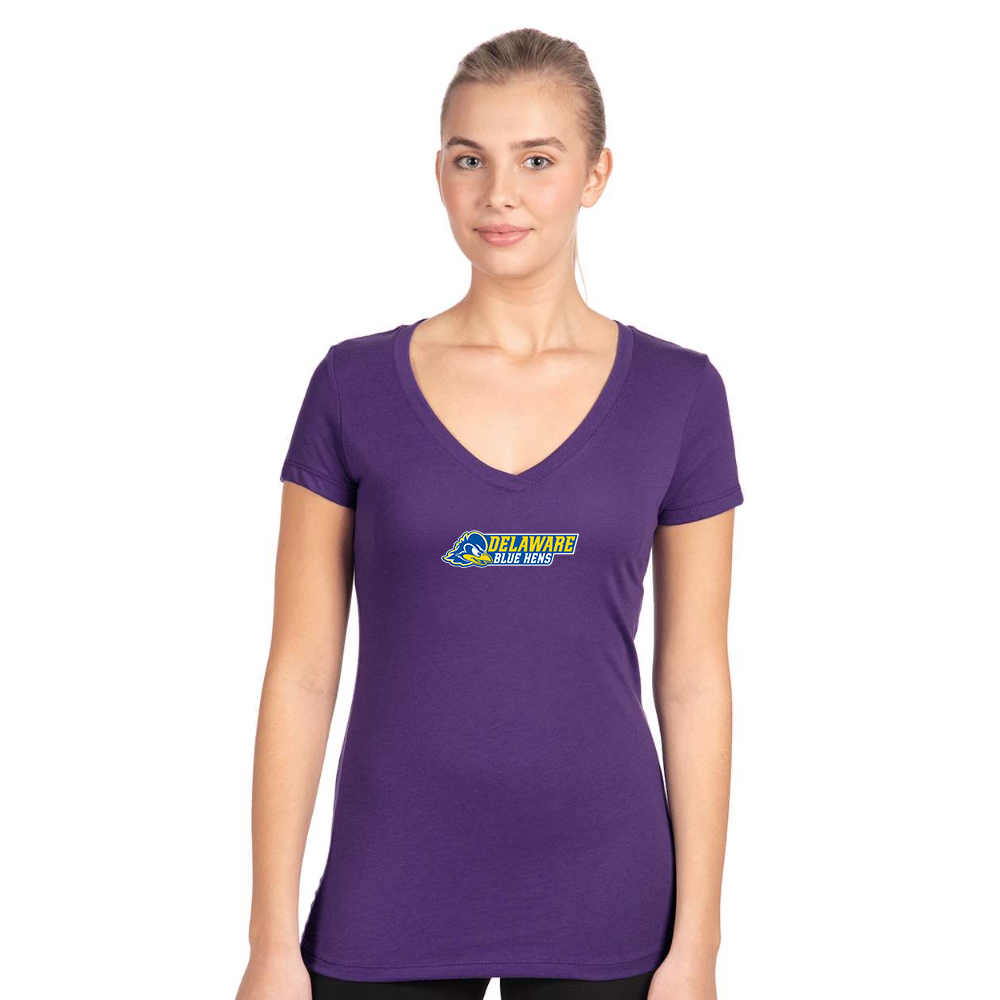 Women's  Delaware Blue Hens  Next Level V-Neck T-Shirt