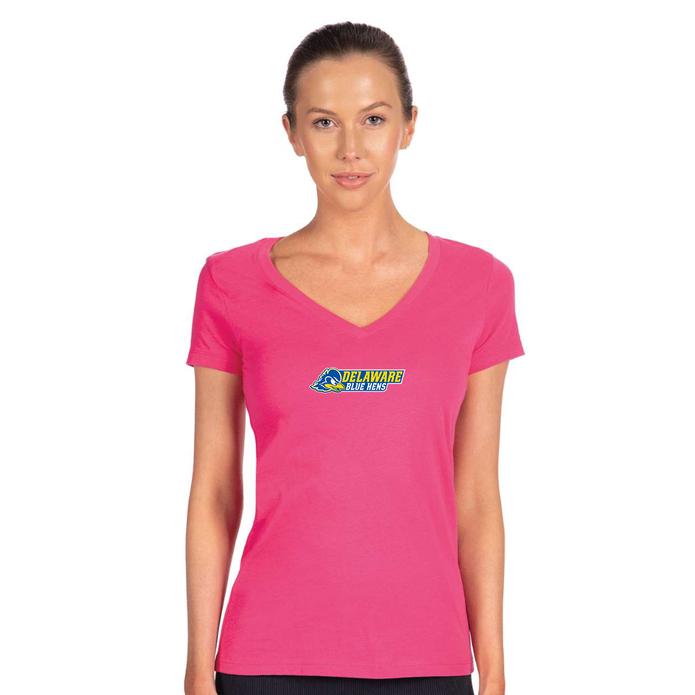 Women's  Delaware Blue Hens  Next Level V-Neck T-Shirt