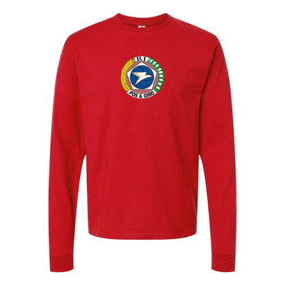 Men's Pos & Giro Logo Cotton Long Sleeve T-Shirt