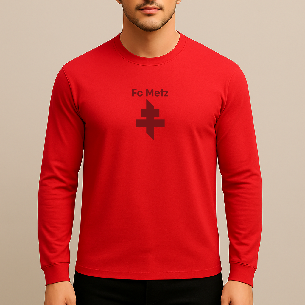 Men's FC Metz Soccer Logo Long Sleeve T-Shirt