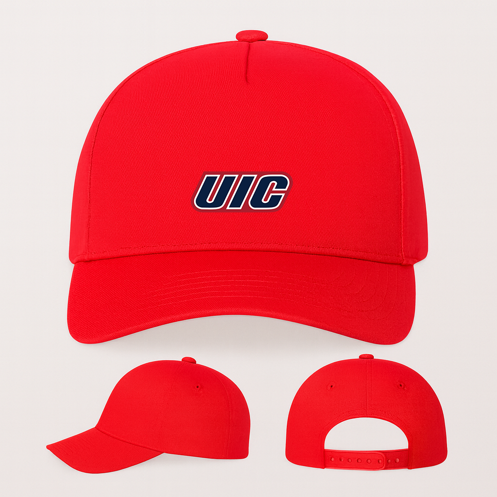 Illinois Chicago Flames Logo Five Panel Twill Snapback Cap
