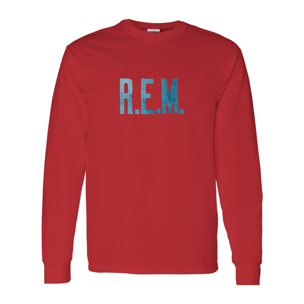 Men's  R.E.M. Blue  Gildan Heavy Cotton Long Sleeve T-Shirt