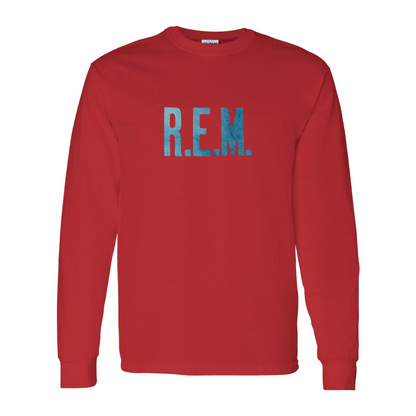Men's  R.E.M. Blue  Gildan Heavy Cotton Long Sleeve T-Shirt