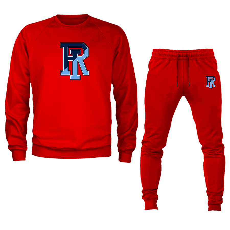 Men's Rhode Island Rams Logo Crewneck Sweatshirt Joggers Suit