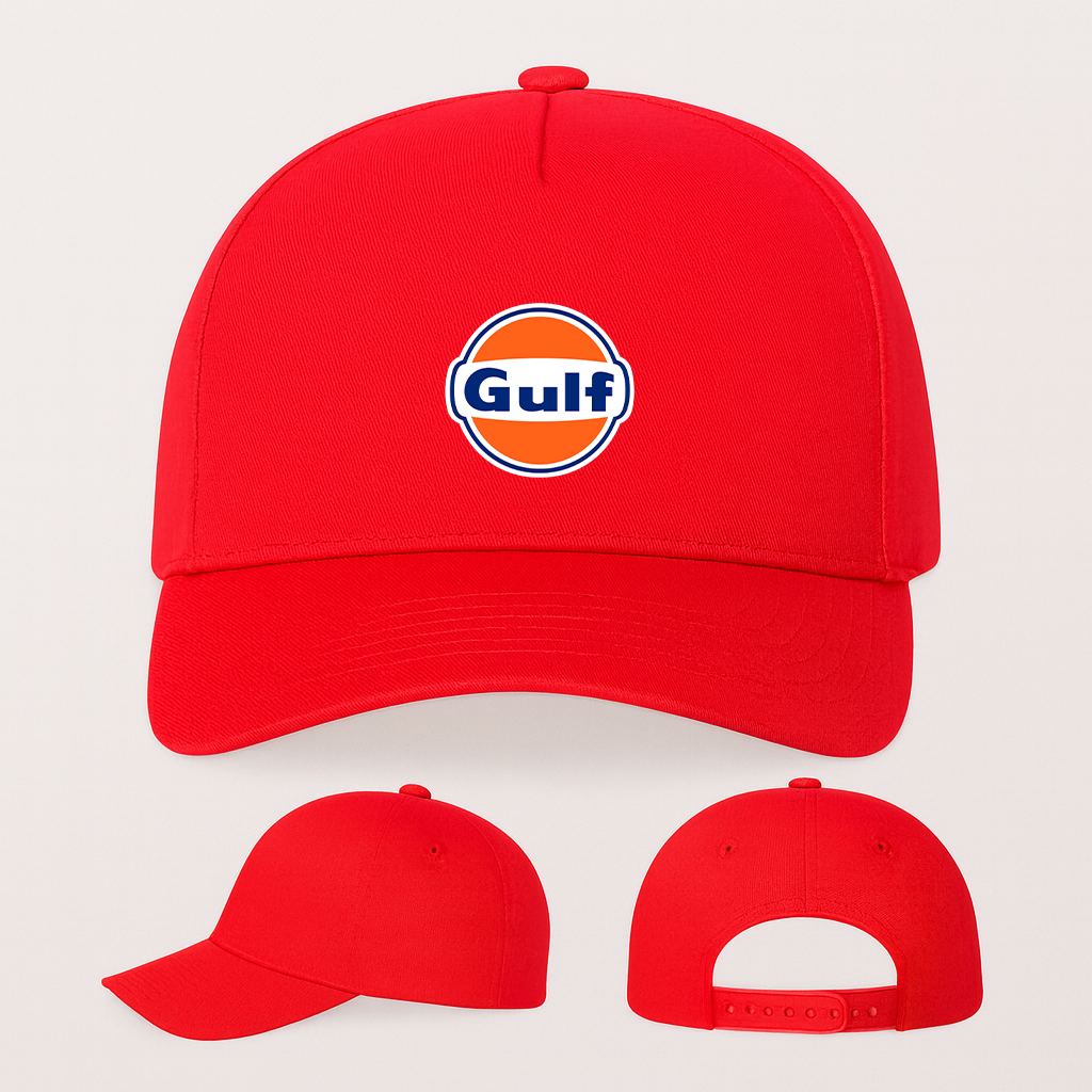 George Gulf Oil Logo Five Panel Twill Snapback Cap