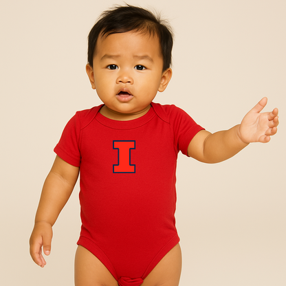 Illinois Fighting Illini Logo Baby Romper Onesie