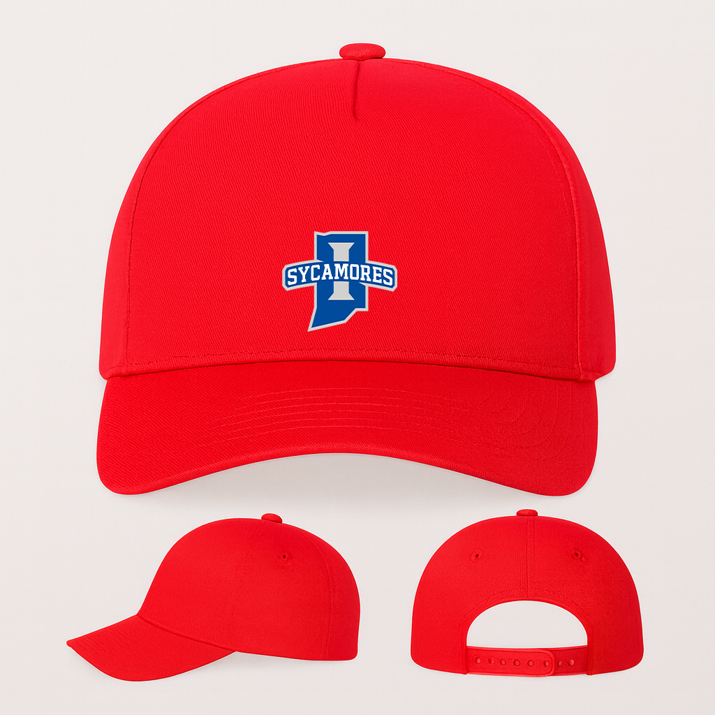 Indiana State Sycamores Logo Five Panel Twill Snapback Cap