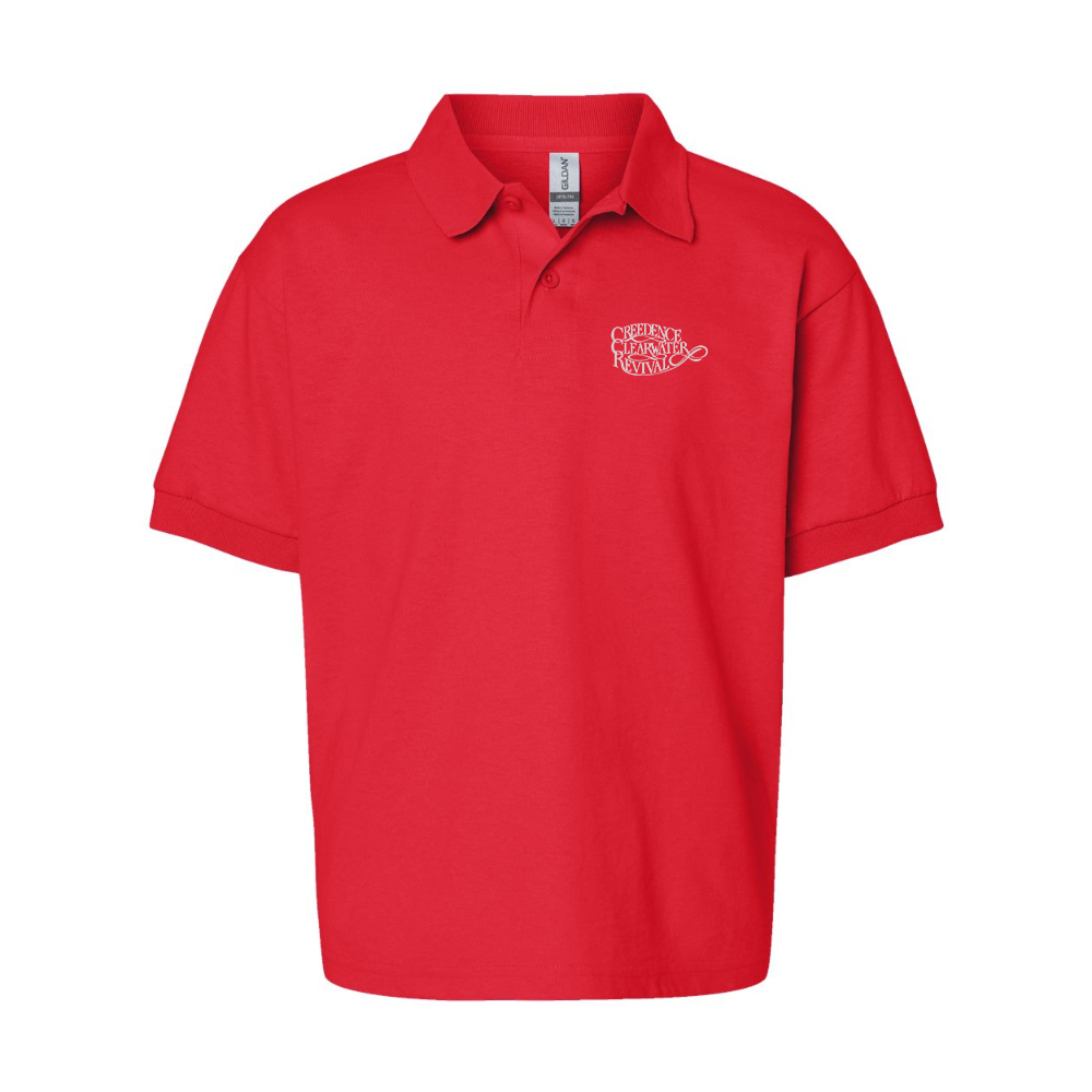 Youth Creedence Clearwater Revival Gildan Dry Blend Jersey Polo