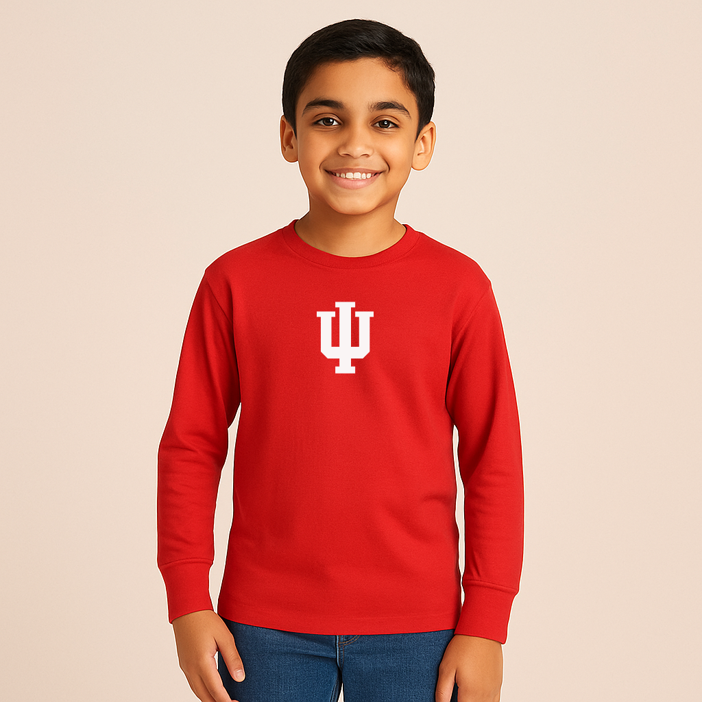 Youth Indiana Hoosiers Logo Cotton Long Sleeve T-Shirt