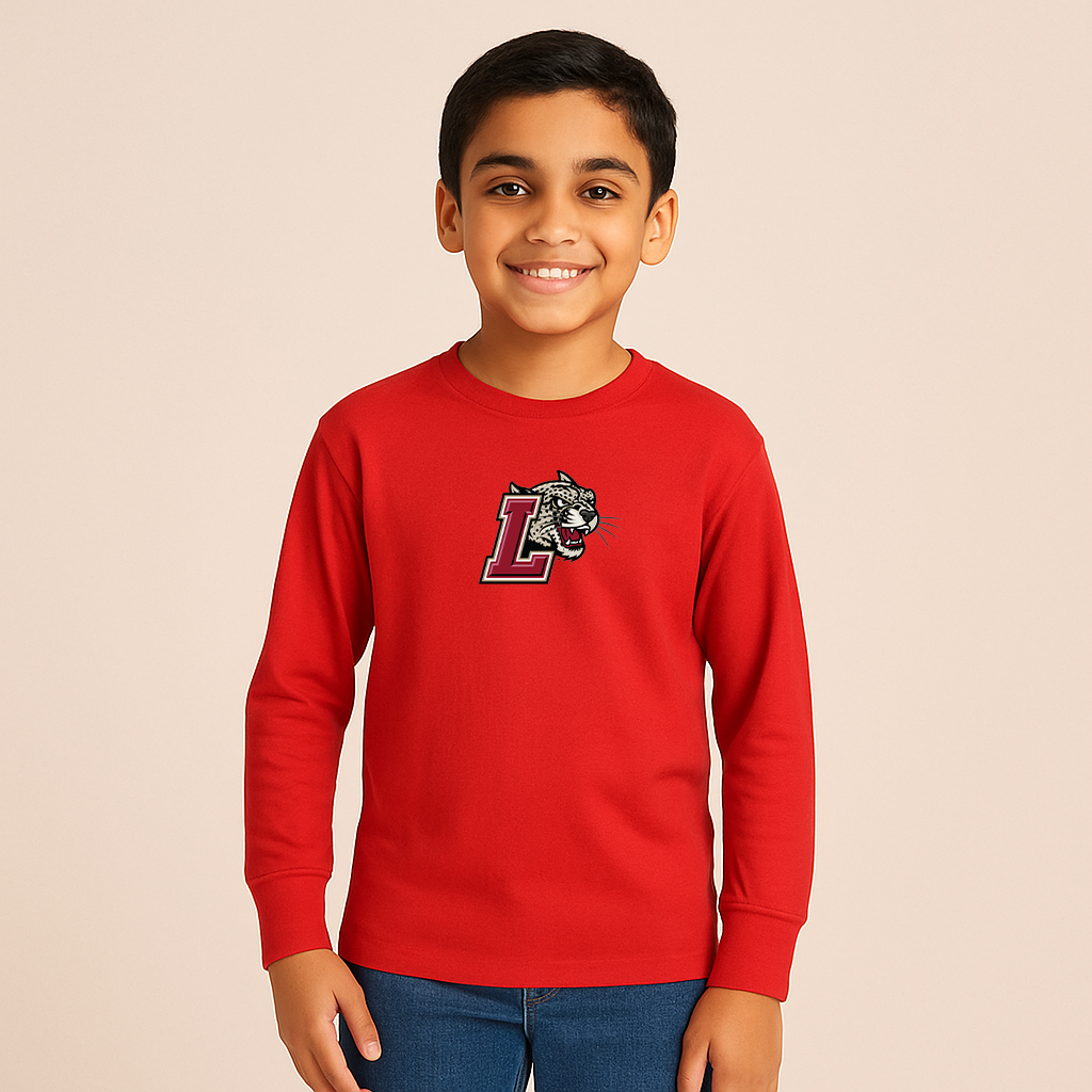 Youth Lafayette Leopards Logo Cotton Long Sleeve T-Shirt