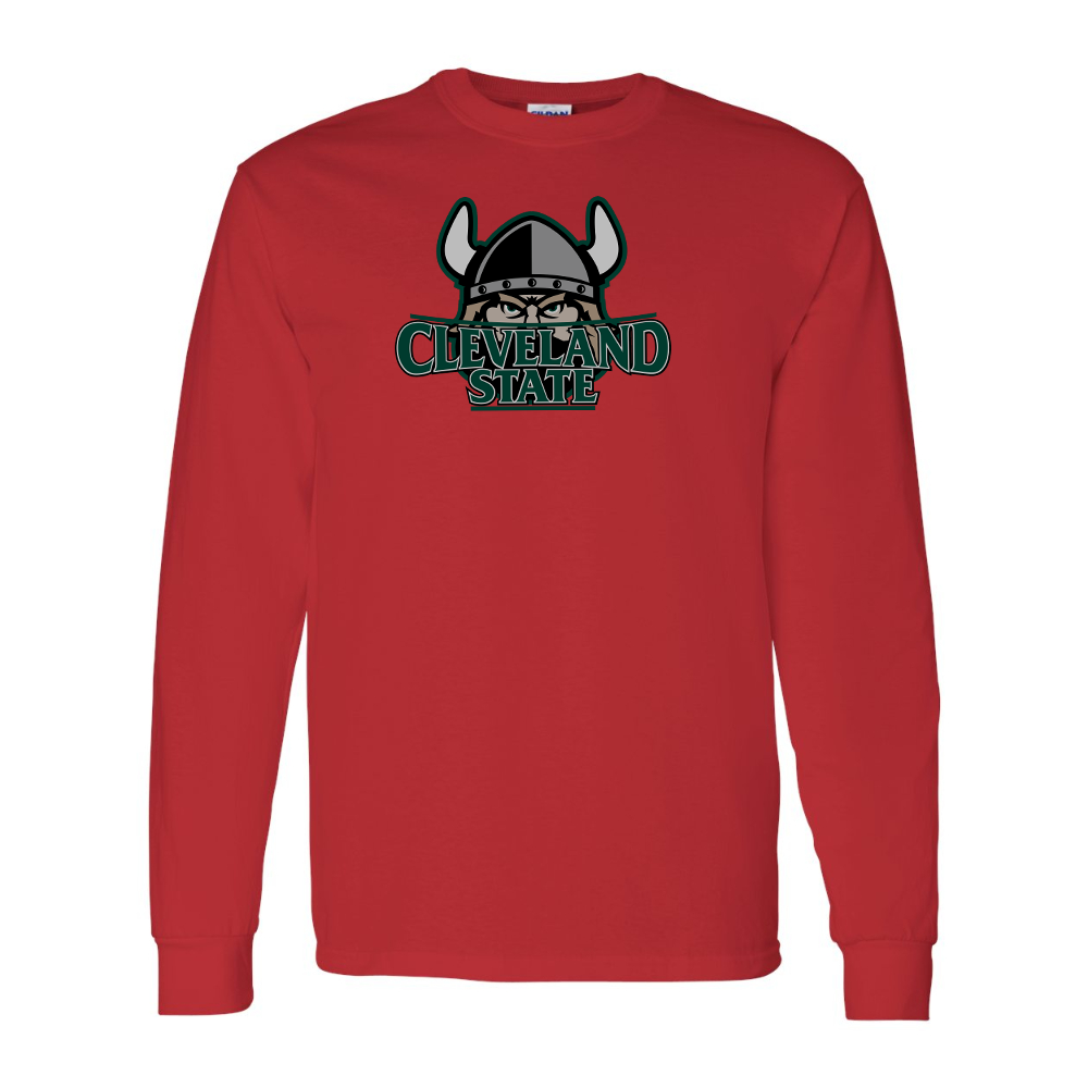 Men's  Cleveland State Vikings Gildan Heavy Cotton Long Sleeve T-Shirt
