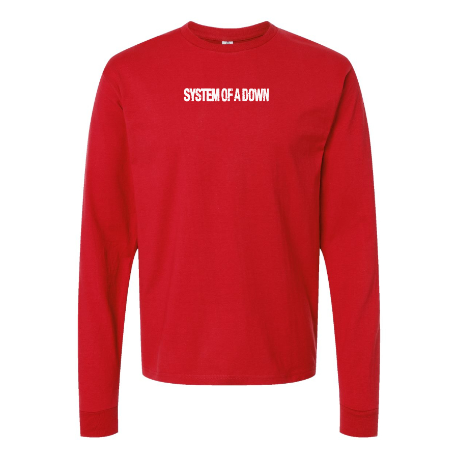 Men's  System Of A Down Logo Cotton Long Sleeve T-Shirt