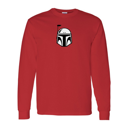 Men's Star Wars Boba Fett Helmet Gildan Heavy Cotton Long Sleeve T-Shirt