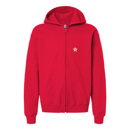 Gildan Heavy Blend Youth Texaco Logo Full Zip Hooded Sweatshirt