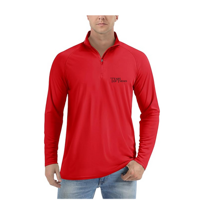 Men's Tear Of Themis Logo  Lightweight Quarter-Zip Athletic Shirt Long Sleeve Performance Wear