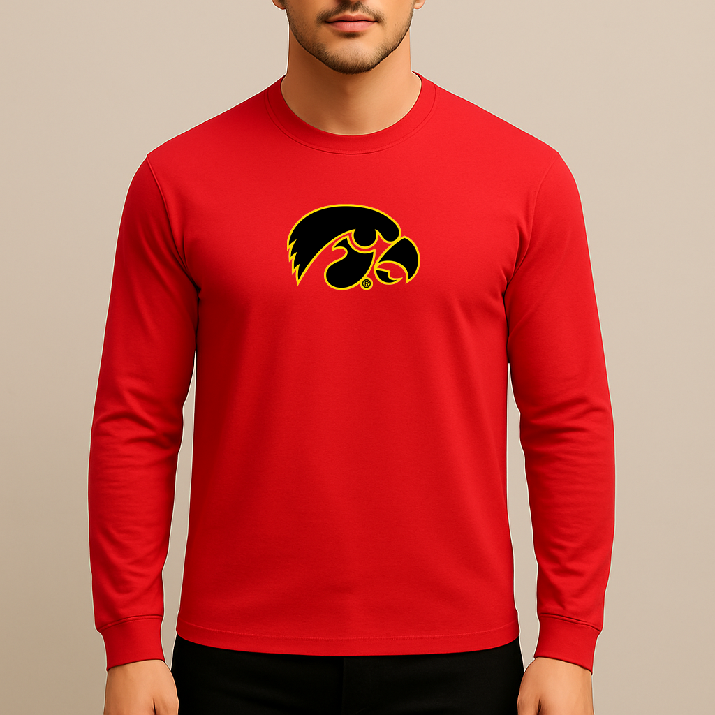 Men's Iowa Hawkeyes Logo Long Sleeve T-Shirt