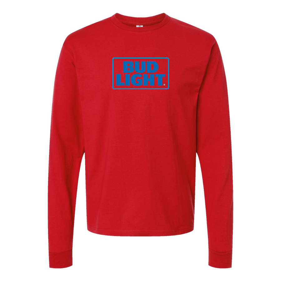 Men's Bud Light Logo Cotton Long Sleeve T-Shirt