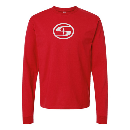 Men's Suda Electric Logo Cotton Long Sleeve T-Shirt