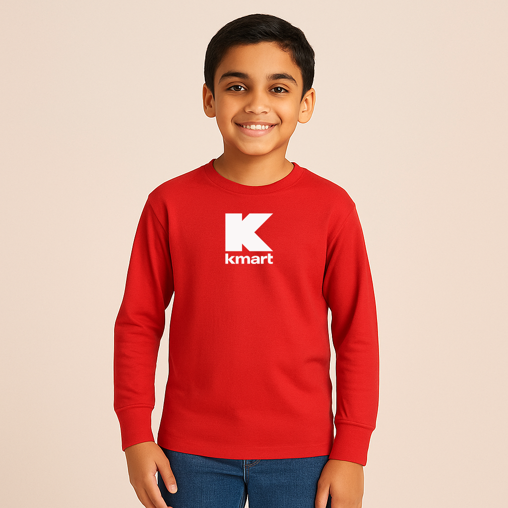 Youth Kmart Logo Cotton Long Sleeve T-Shirt