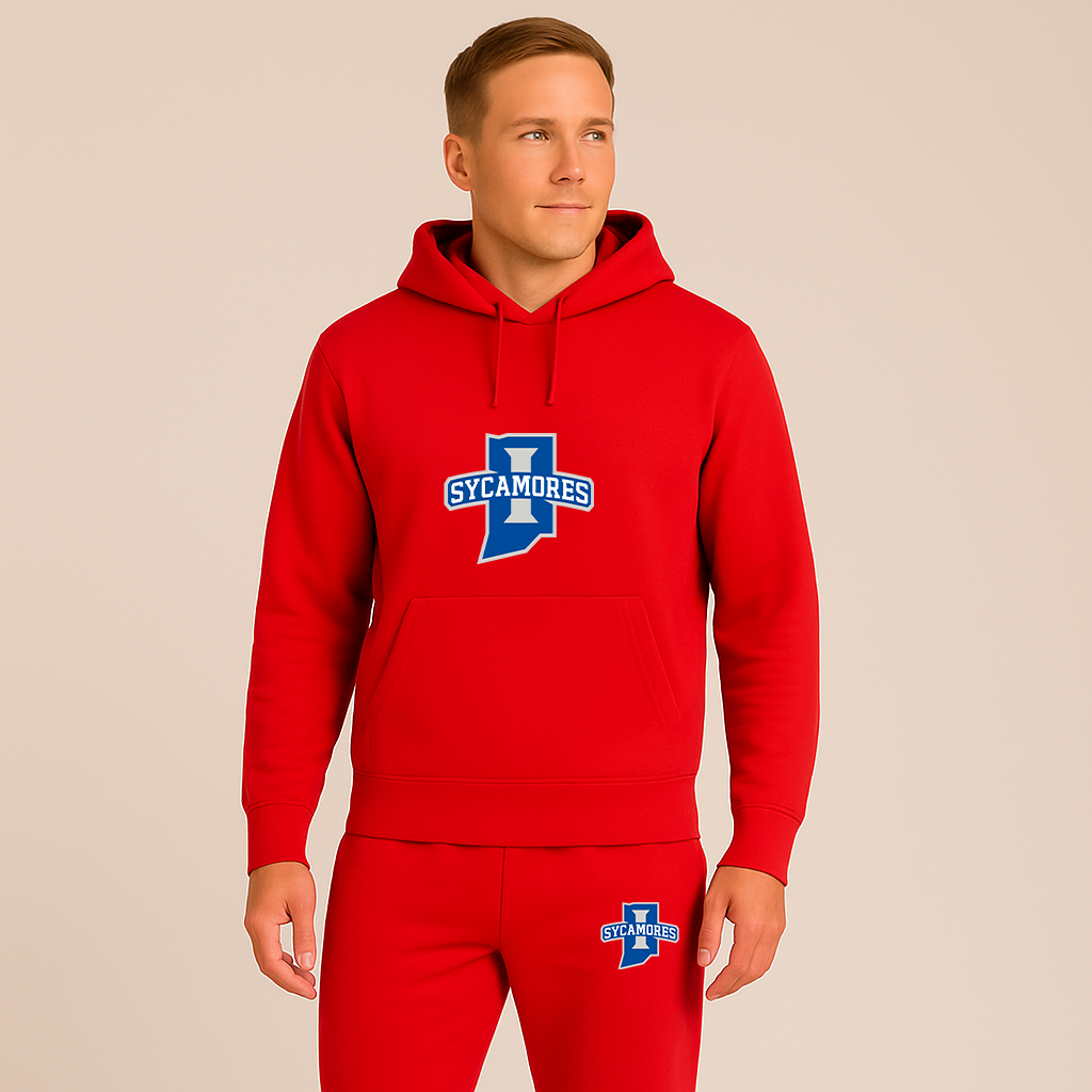 Men's Indiana State Sycamores Logo Hoodie Joggers Set