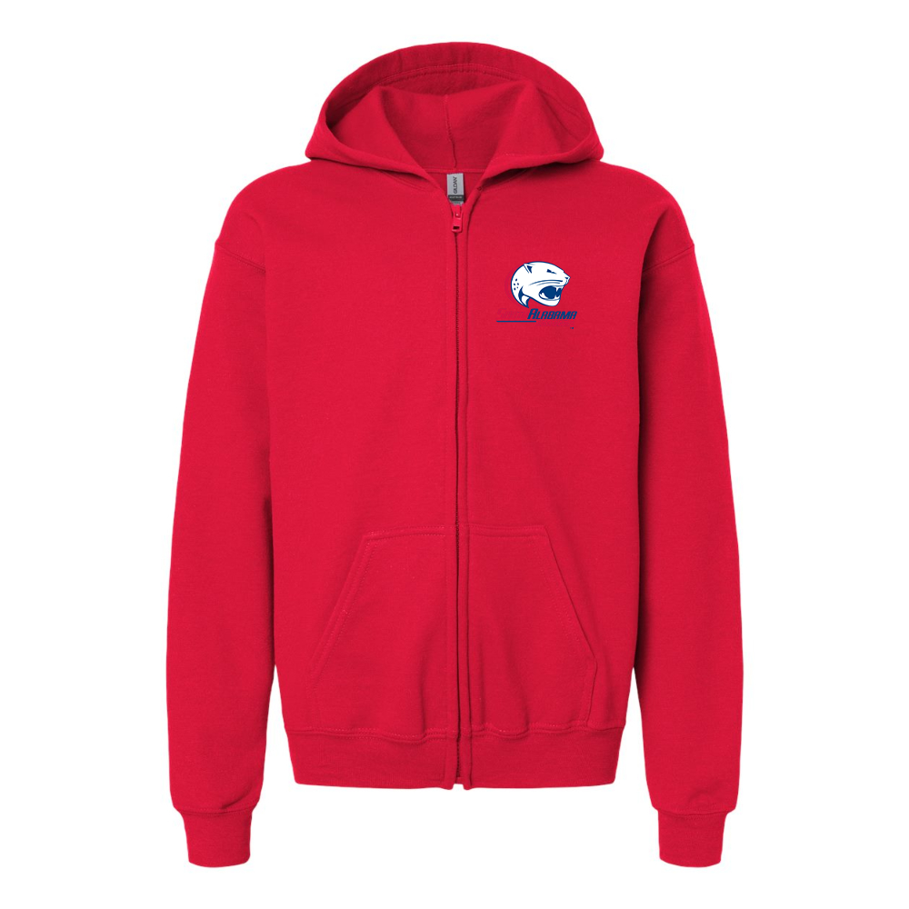 Gildan Heavy Blend Youth South Alabama Jaguars Logo Full Zip Hooded Sweatshirt