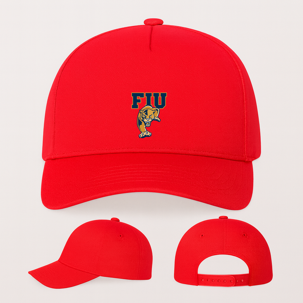 FIU Panthers Logo Five Panel Twill Snapback Cap