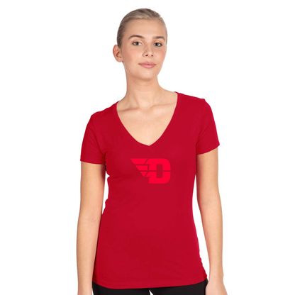 Women's Dayton Flyers  Next Level V-Neck T-Shirt