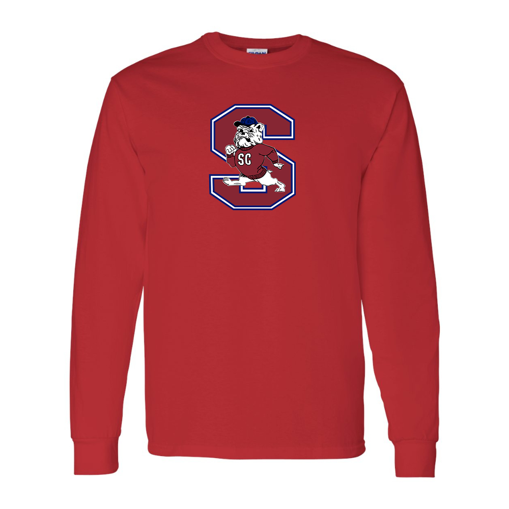 Men's South Carolina State Bulldogs Logo Gildan Heavy Cotton Long Sleeve T-Shirt