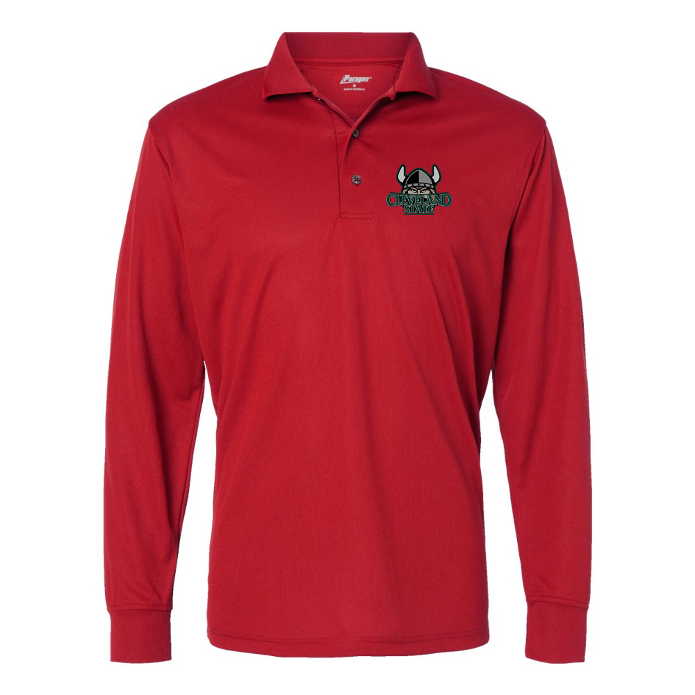 Men's  Cleveland State Vikings    Paragon Prescott Long Sleeve Polo
