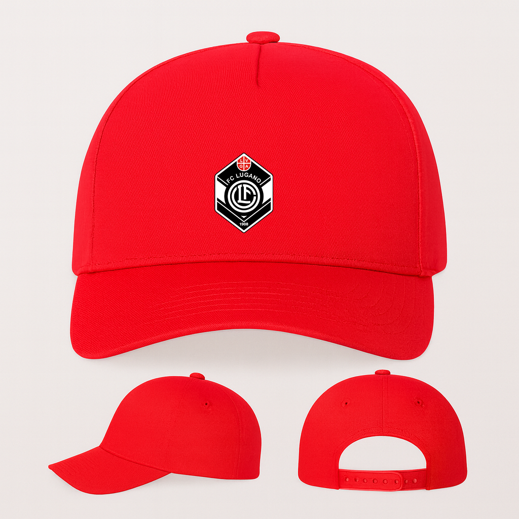 FC Lugano Soccer Logo Five Panel Twill Snapback Cap