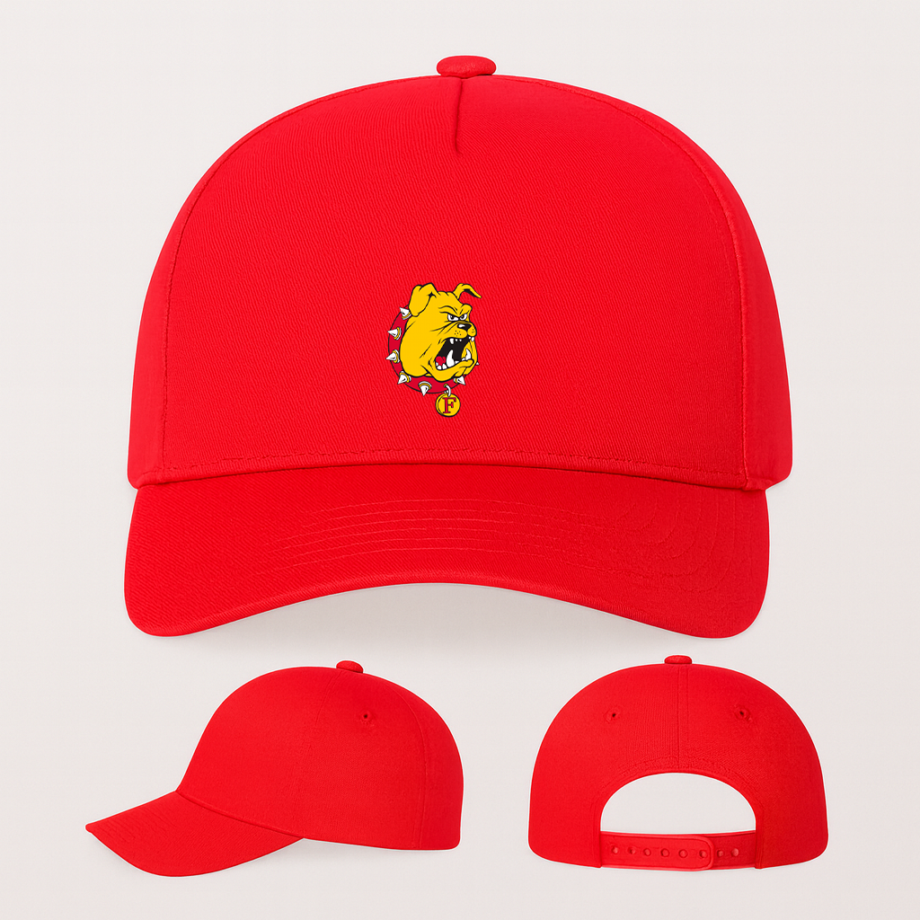 Ferris State Bulldogs Logo Five Panel Twill Snapback Cap