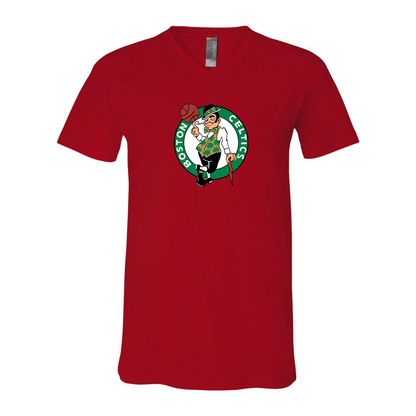 Boston Celtics Logo BELLA  CANVAS - Jersey V-Neck T-Shirt