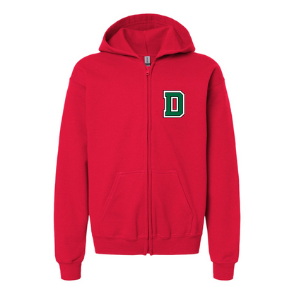 Youth  Dartmouth Big Green Gildan Heavy Blend Full Zip Hooded Sweatshirt