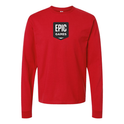 Men's Epic Games Logo Cotton Long Sleeve T-Shirt