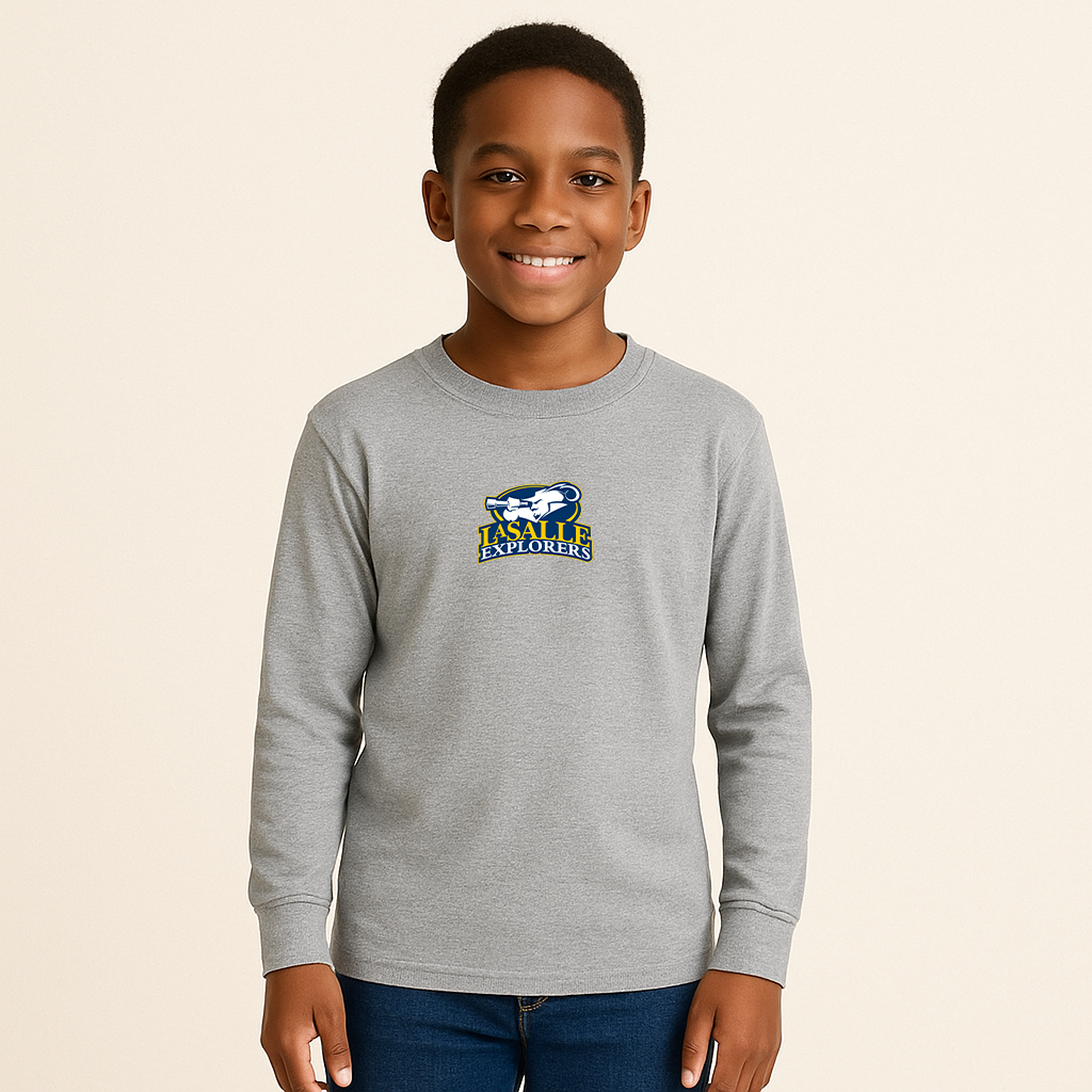 Youth La Salle Explorers Logo Cotton Long Sleeve T-Shirt