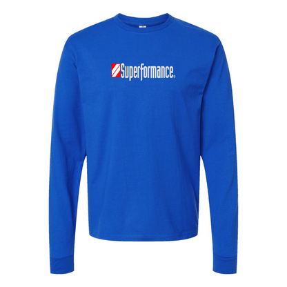 Men's Superformance Logo Cotton Long Sleeve T-Shirt