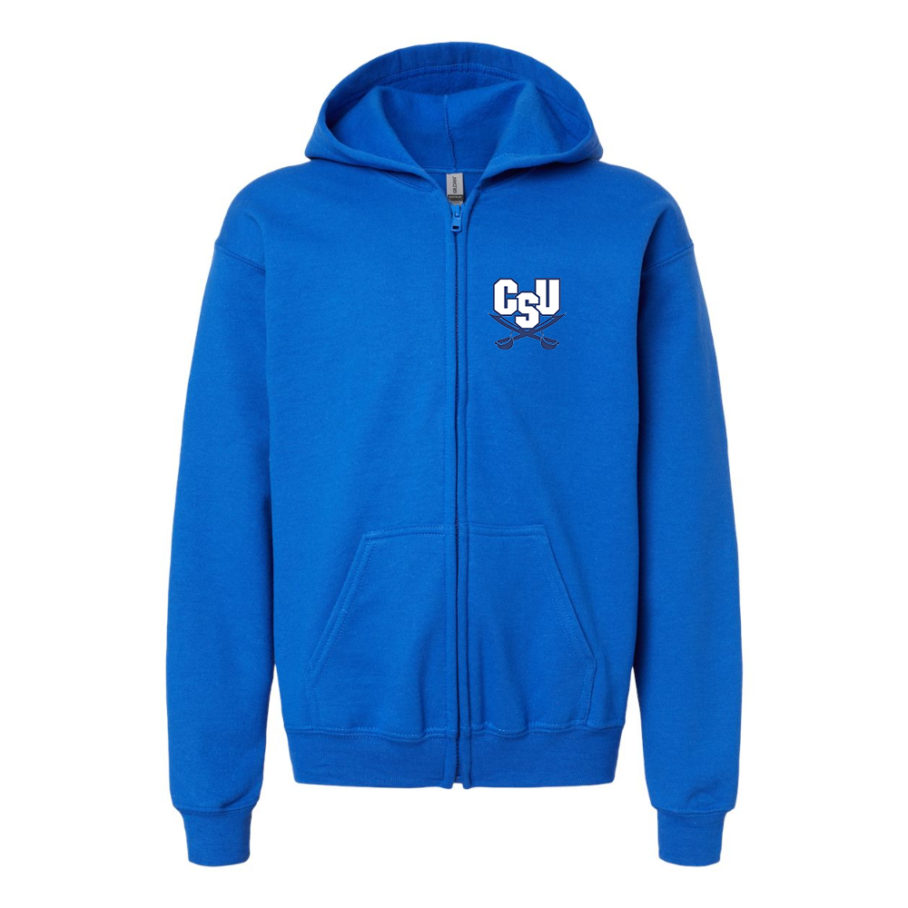 Youth  CSU Buccaneers   Gildan Heavy Blend Full Zip Hooded Sweatshirt
