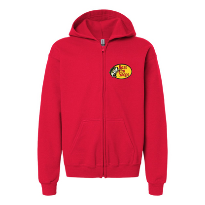 Gildan Heavy Blend Youth Bass Pro Shops Logo Full Zip Hooded Sweatshirt