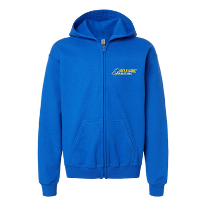 Youth Delaware Blue Hens Gildan Heavy Blend Full Zip Hooded Sweatshirt