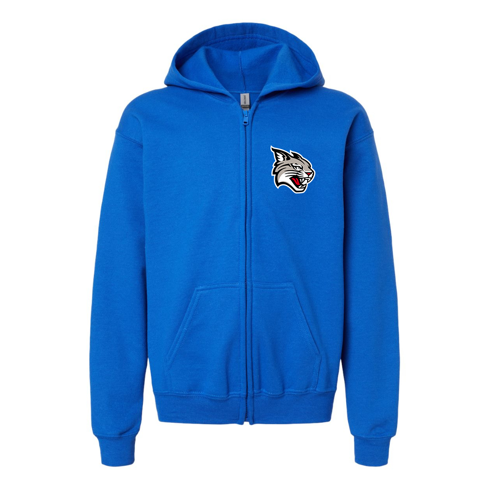 Youth Davidson Wildcats Gildan Heavy Blend Full Zip Hooded Sweatshirt